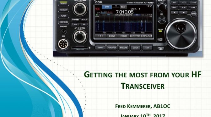 Recent Tech Night - Getting the Most from Your HF Transceiver