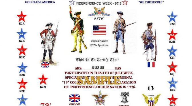 2016 13 Colonies Certificate