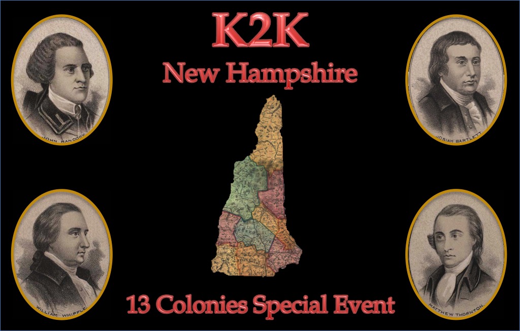K2K New Hampshire 13 Colonies Special Event QSL Card K2K New Hampshire 13 Colonies Special Event QSL Card