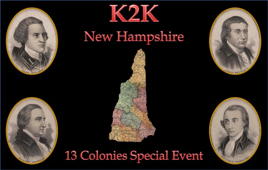 13 Colonies Special Event - K2K New Hampshire QSL 13 Colonies Special Event - K2K New Hampshire QSL