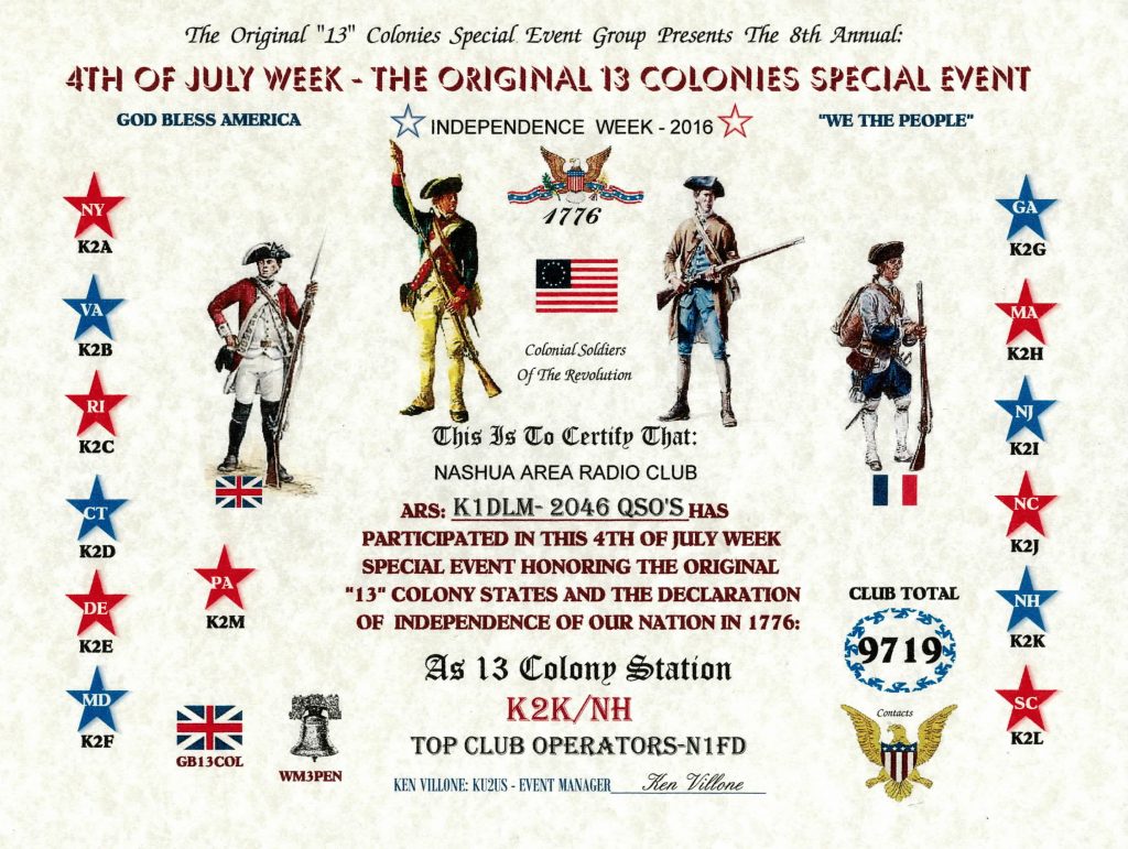 13 Colonies 2016 - K2K NH Top Club 13 Colonies 2016 - K2K NH Top Club