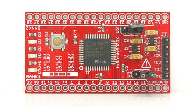 XC2C64A CoolRunner-II CPLD development board