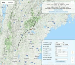 HAB Flight Path Prediction - Saturday April 20th