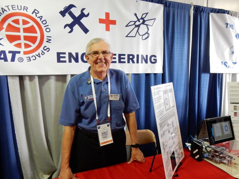 Burns, W2BFJ at the AMSAT booth at the Dayton Hamvention Burns, W2BFJ at the AMSAT booth at the Dayton Hamvention