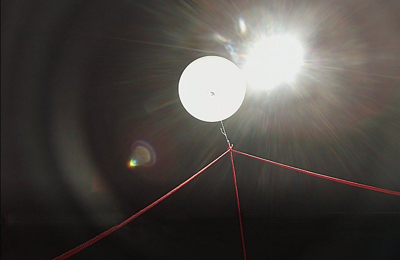 Looking Upward at the High-Altitude Balloon (Near Burst) Looking Upward at the High-Altitude Balloon (Near Burst)