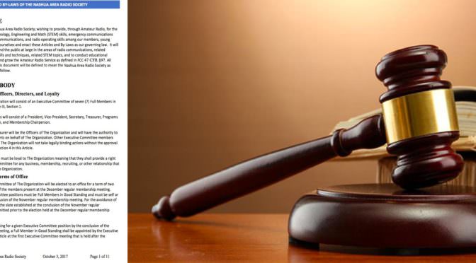 Nashua Area Radio Society Adopts an Updated Constitution and By-Laws