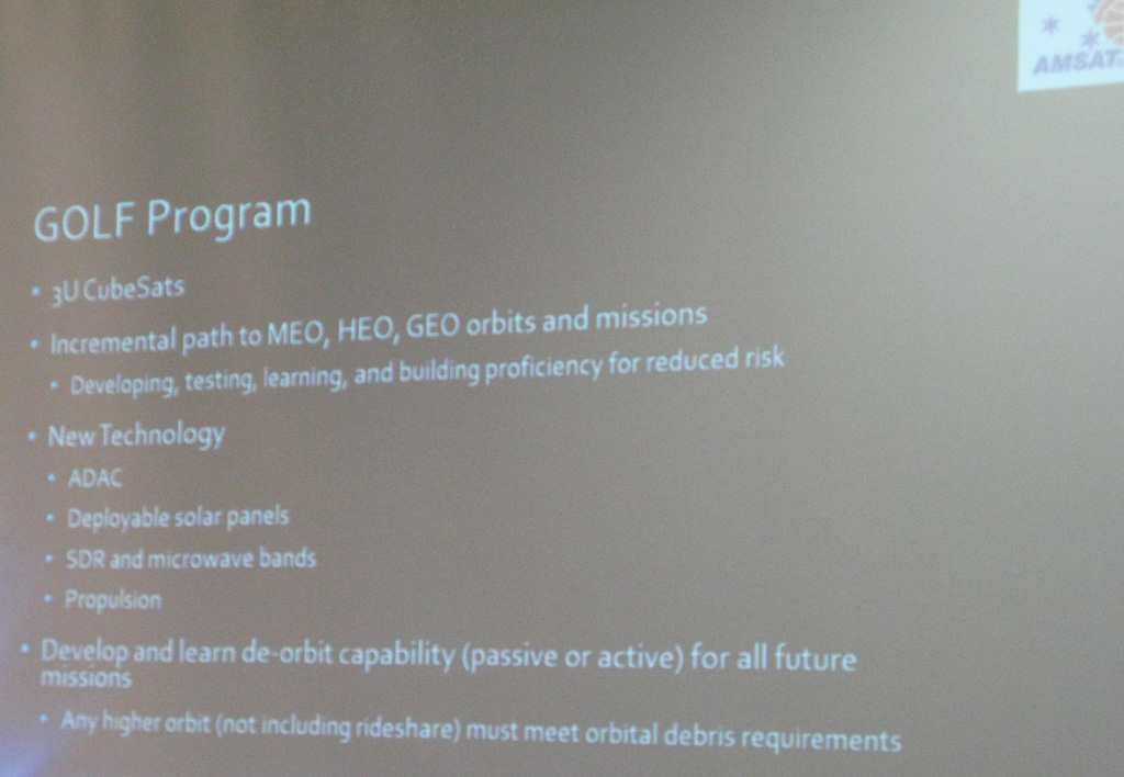 Information on GOLF Series of Satellites at AMSAT Forum