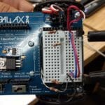 Picture of the LED sensors being installed on the robot