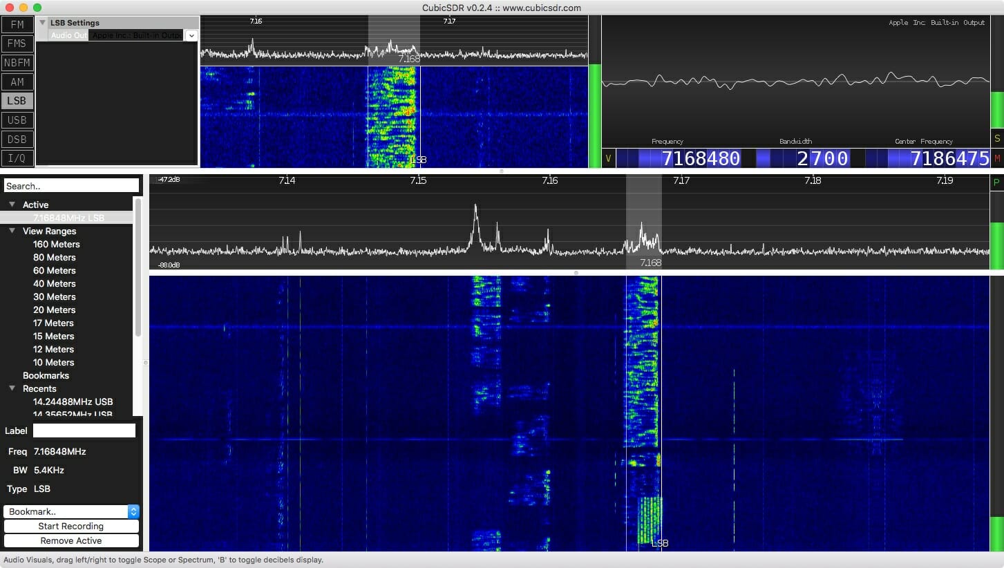 Waterfall from an SDR