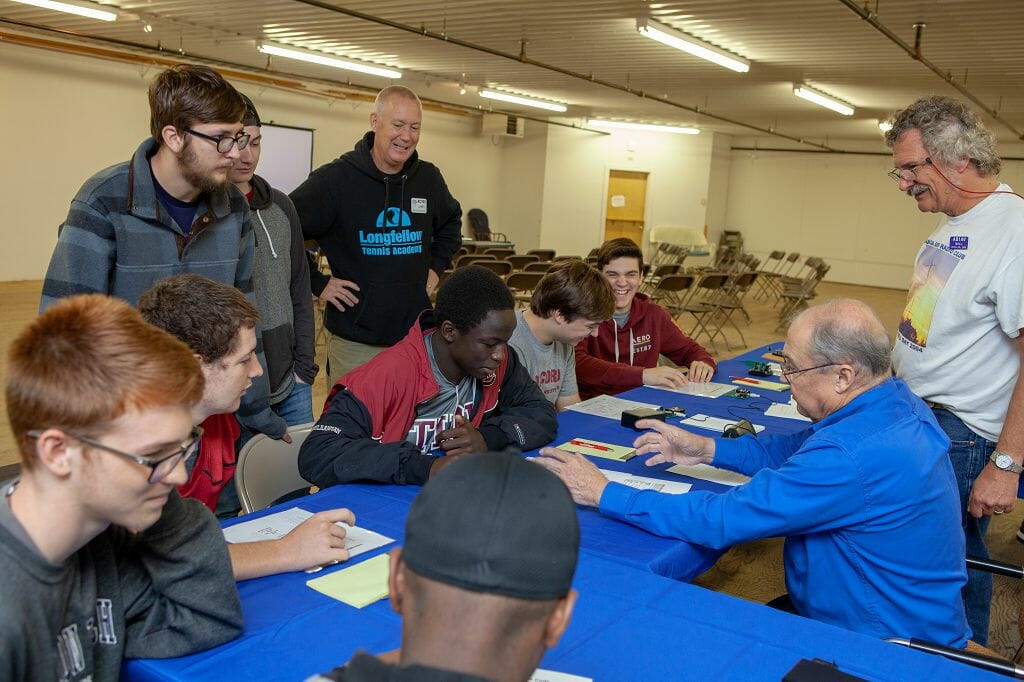 Learning Morse Code at NETT - Mike, Bill, and jamey are Mentors