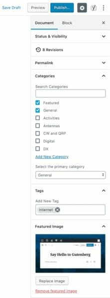 Gutenberg Document Sidebar