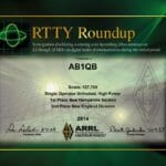 ARRL RTTY Roundup Certificate