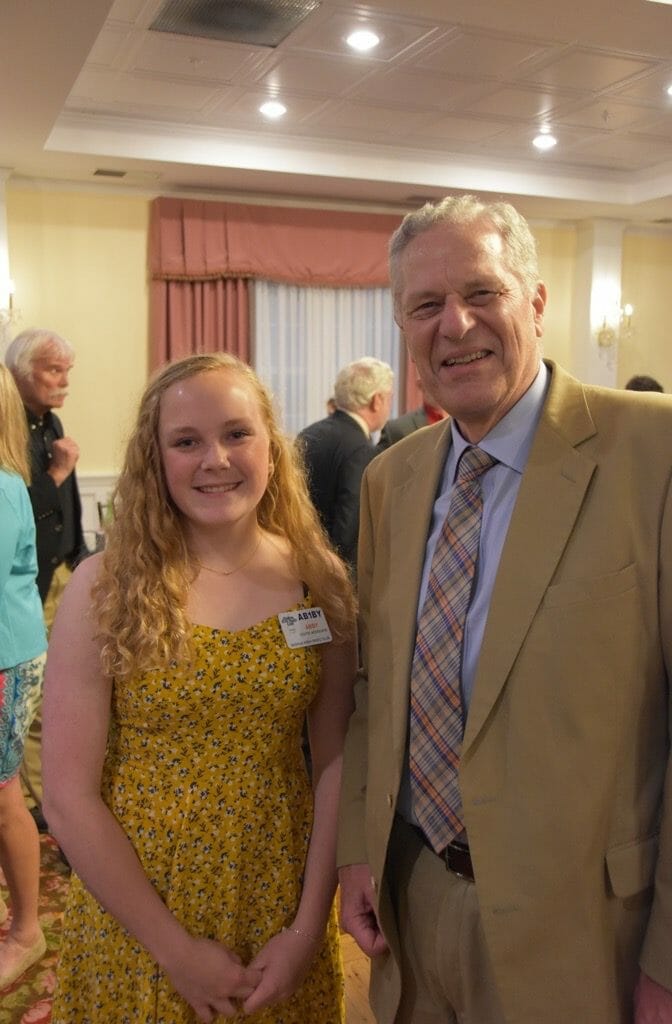 Abby, AB1BY with Nobel Prize Winner Joe Taylor, K1JT