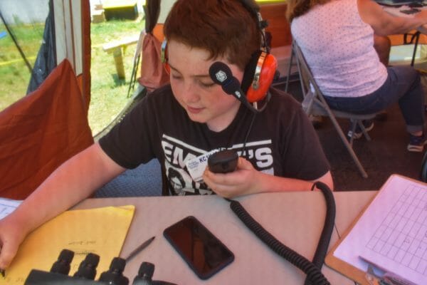 Ryan, KC1KJS, operating at Field Day