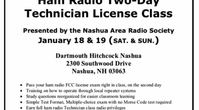 Spring 2020 Technician Class Flyer