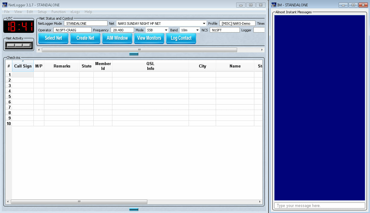 Basics of Netlogger for Net Control stations Nashua Area Radio Society