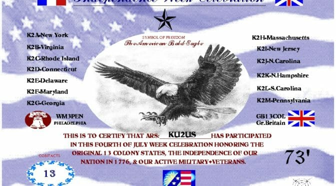2020 13 Colonies Special Event Certificate