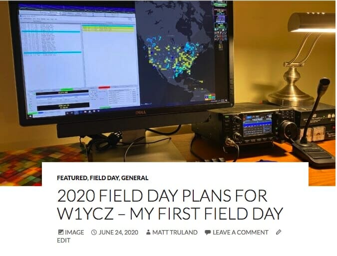 Member W1YCZ Field Day Article