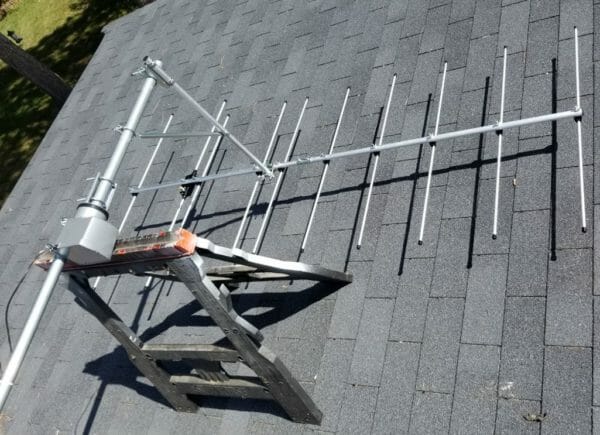 Antenna, Mast Sections and Rotator Assembled - 2 Meter Yagi
