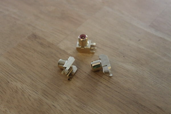 QRP Antenna Connectors - Female RCA Connectors (Photo by W1AKI)