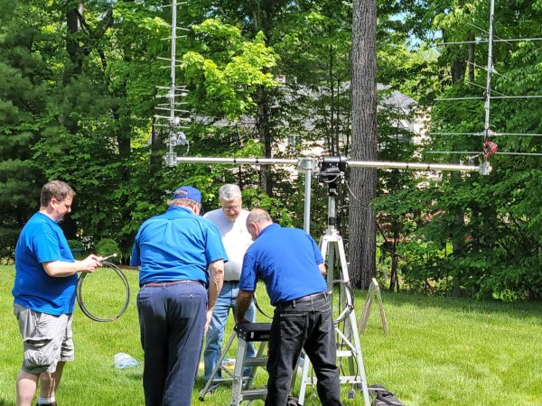 Field Day Satellite Station - Preparing to wire the antenna array