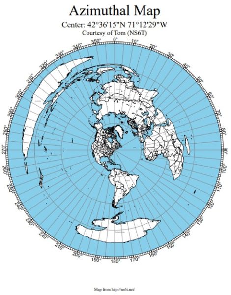 Tewksbury Azimuthal map