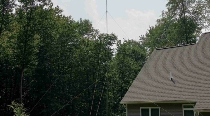 Temporary 20m EFHW Vertical Installation