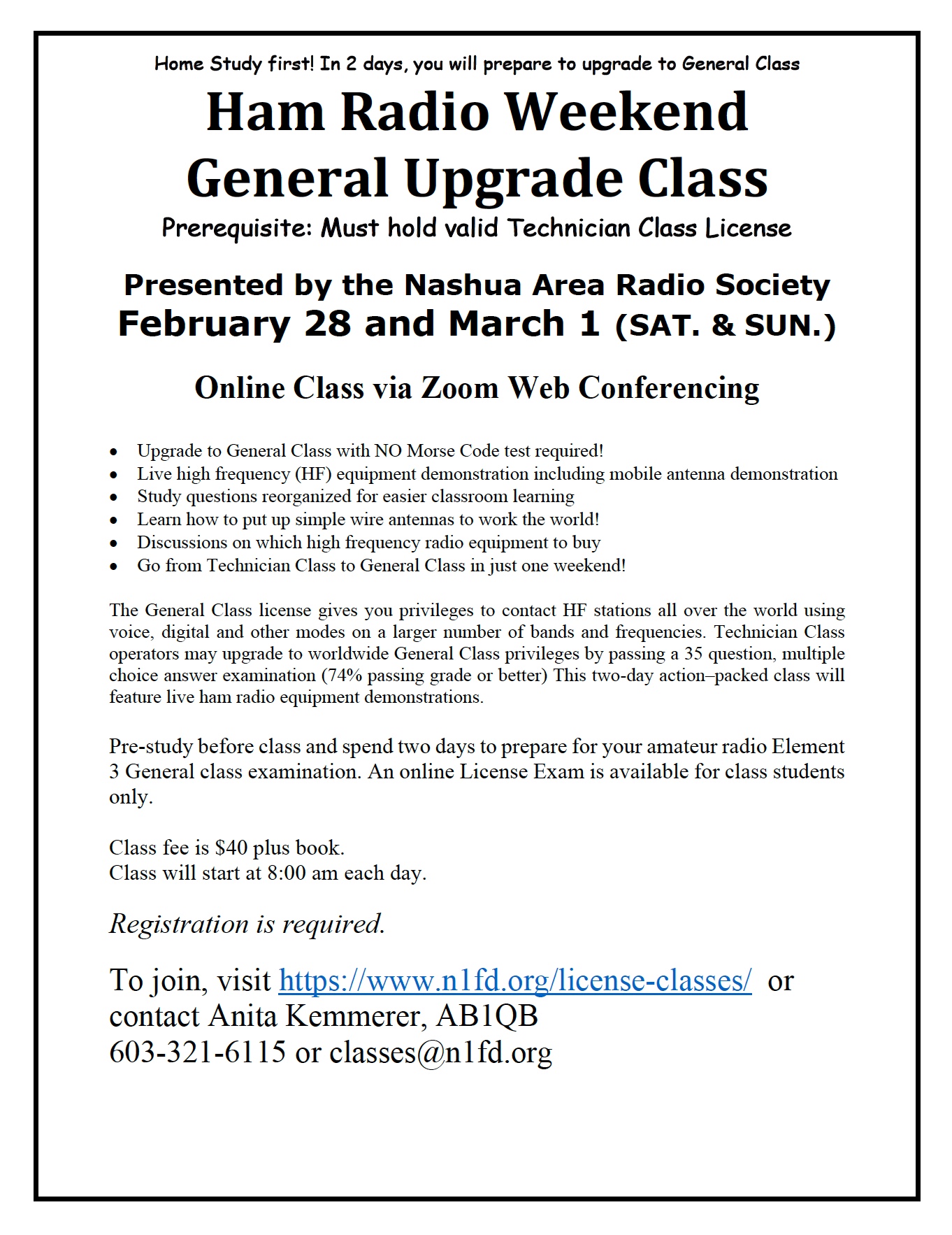 Spring 2026 General Class Flyer